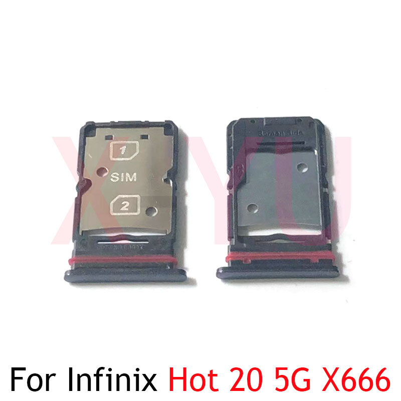 10PCS For Infinix Hot 20 X6826 / Hot 20 5G X666B X666 SIM Card Tray Holder Slot Adapter Replacement Repair Parts