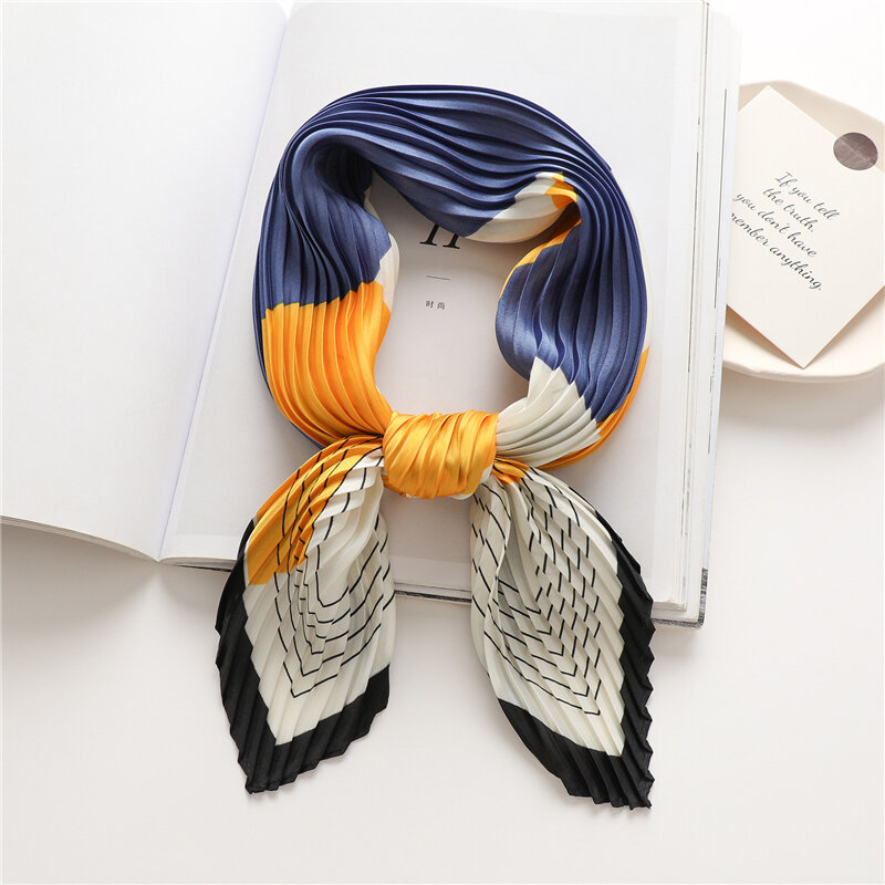 Bufanda de seda con diseño estampado para mujer, pañuelo de pelo femenino, Foulard para la muñeca, Hijab Echarpe, 2022
