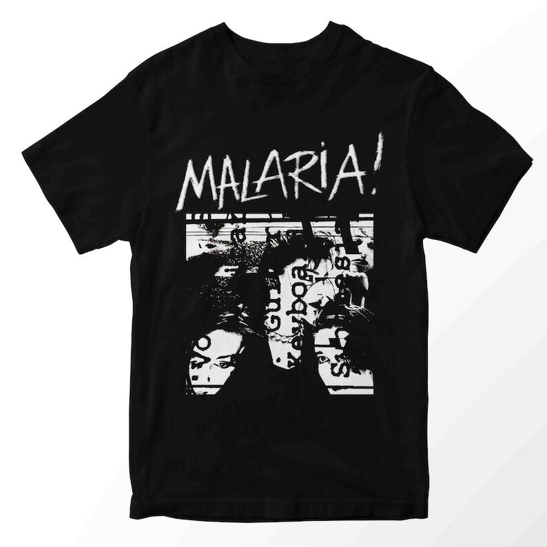 Malaria Tshirt Post Punk Męska koszulka Letnia bawełniana koszulka męska z krótkim rękawem i dekoltem w kształcie litery "o".