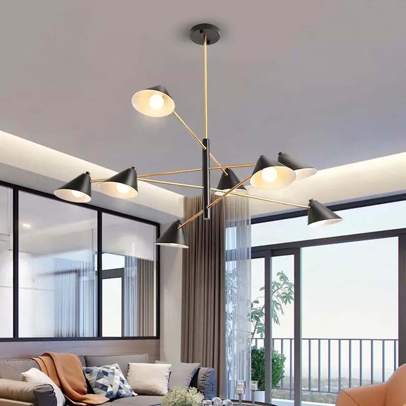 Lampu gantung bentuk kerucut, lampu gantung ruang tamu rumah seni kepribadian kreatif lampu ruang makan desainer minimalis