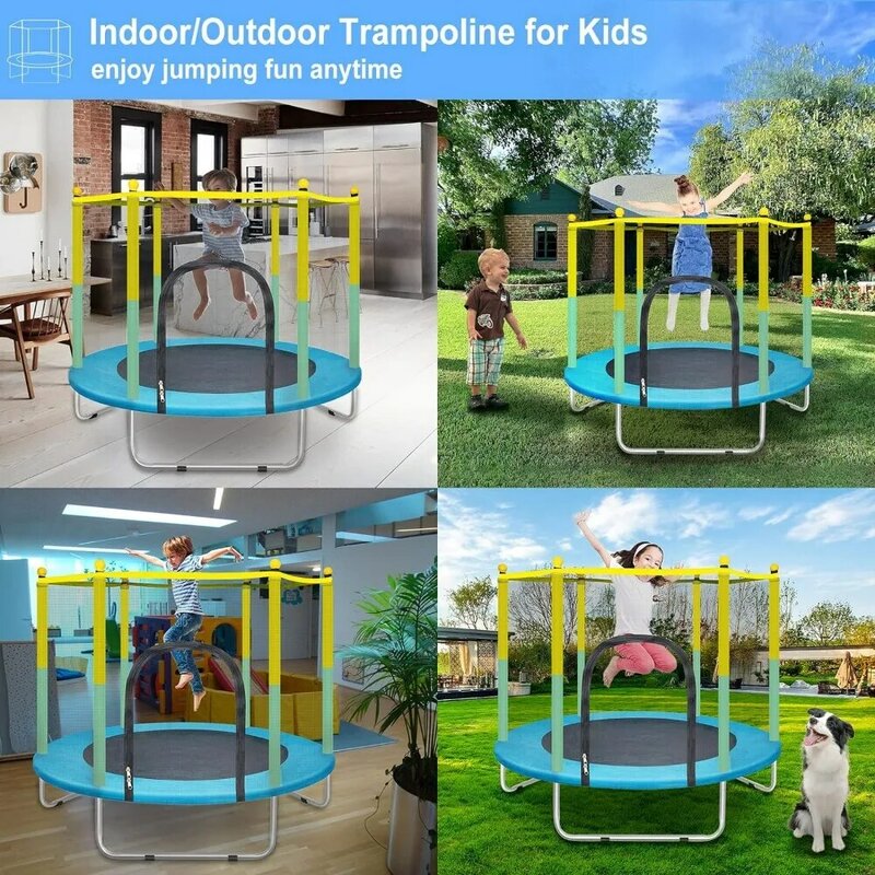4,6 Fuß kleines Trampolin mit Netz sicherheits gehäuse, Baby-Rund sprung matte, Geschenke für Kinder, Jungen, Kleinkind trampolin