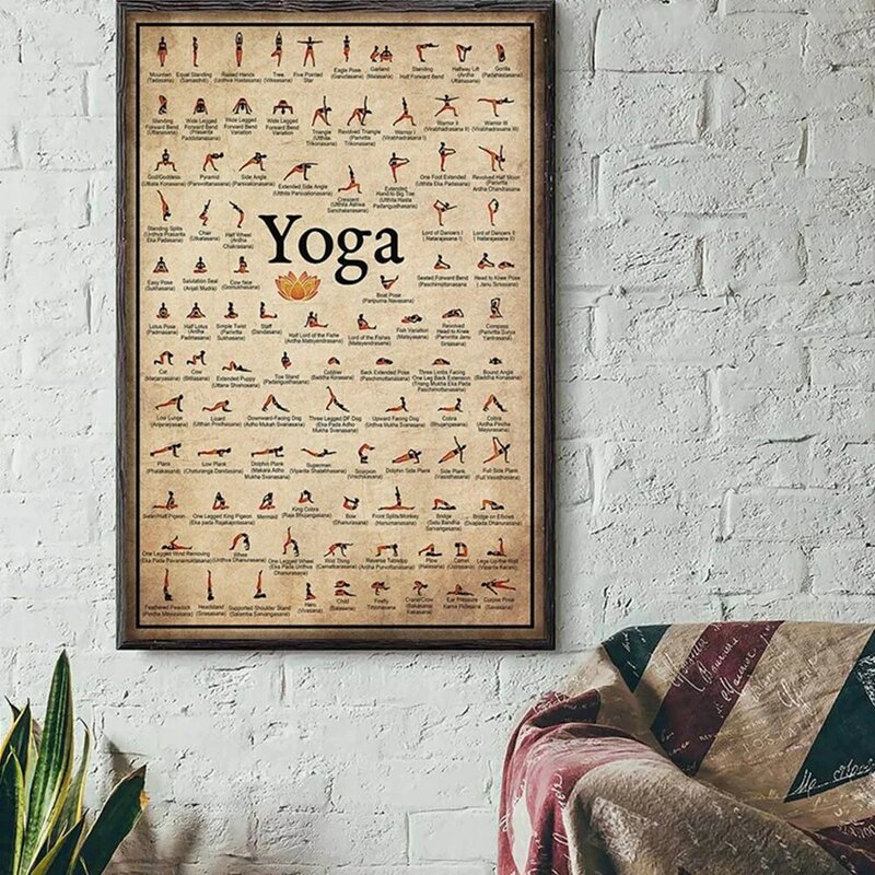 Yoga Posture Wall Picture Canvas Design Picture Vintage Decor Vintage Decorative Yoga Poster Home Accessory