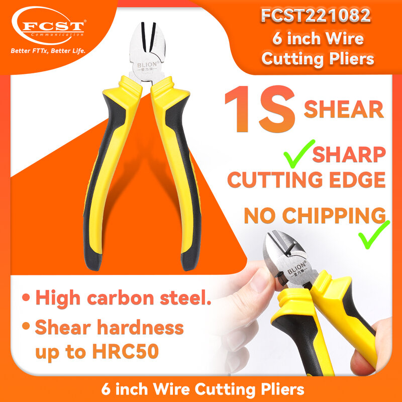 FCST-Pince coupante de fil de cisaillement 1S, coupe-câble en acier au carbone, fil de cuivre, pince à fil de fer, outils à main