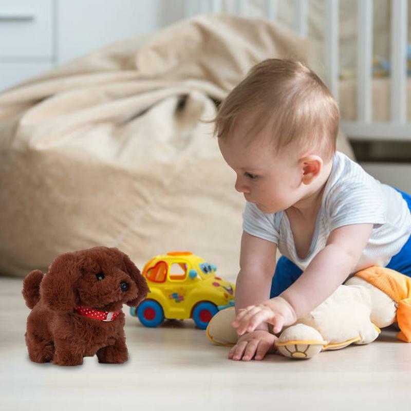 Dog Toys For Kids Girls 5.51in Stuffed Animal Dog Plush Interactive Pet Care Playset Walking Barking Tail Wagging Plush Dog Toy