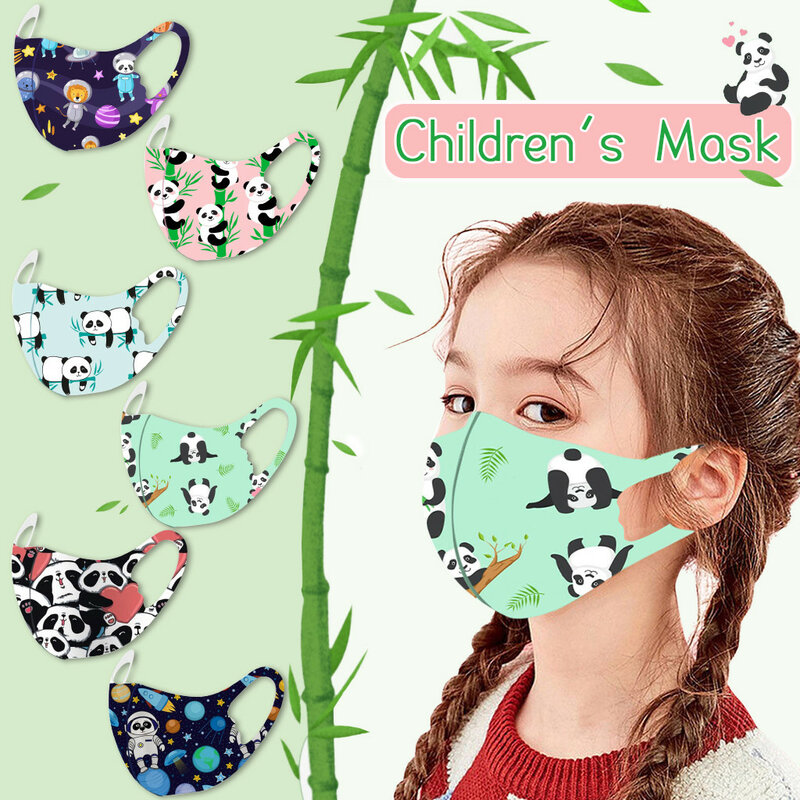 子供のための洗える再利用可能な漫画パターンマスク、防風、通気性、快適、子供に優しい、印刷、1個