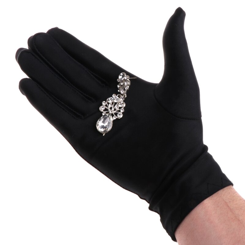 Guantes inspección joyas, guantes algodón negros, guantes trabajo para manipulación manualidades