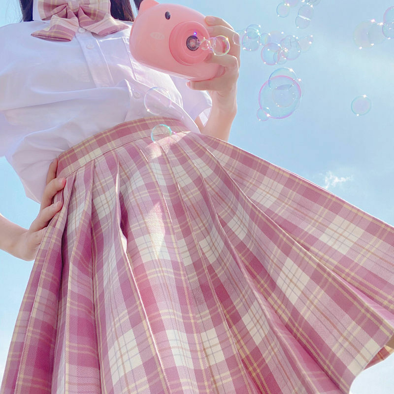 Uniforme Jk japonés plisado para niña, falda a cuadros, traje de Estudiante