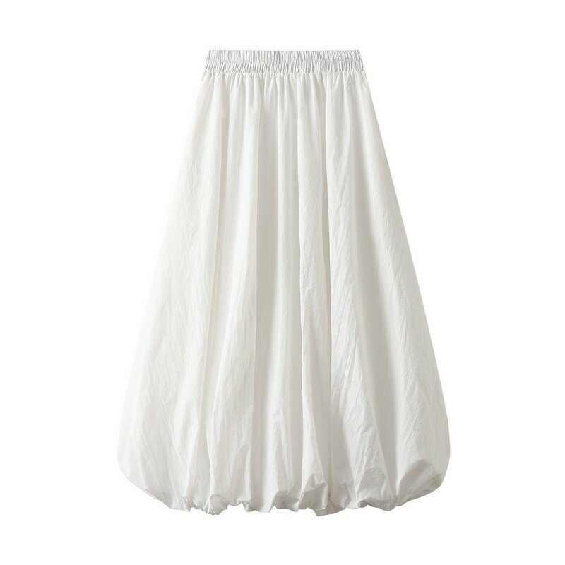 2024 spring new high-waist thin flower skirt lantern skirt skirt in the long A-line skirt female