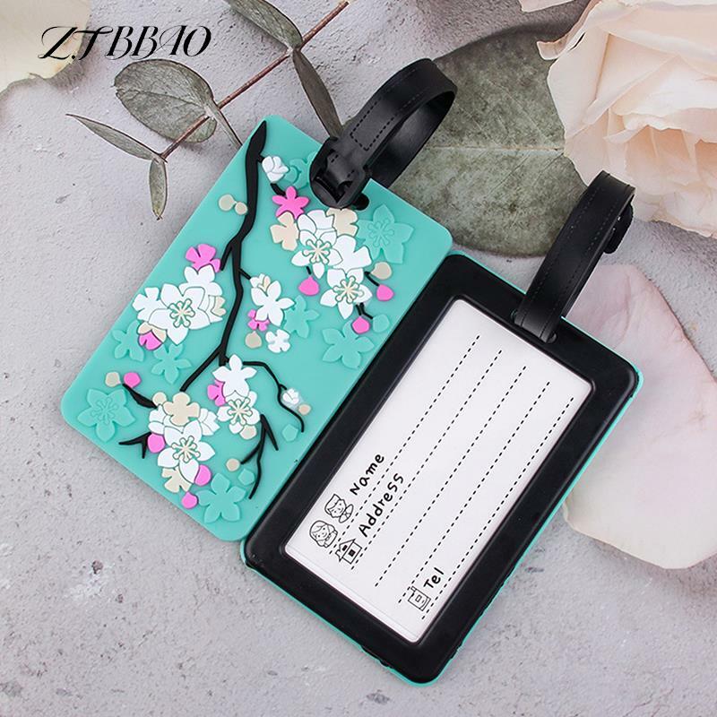 Portable Label Flower Pattern Luggage Travel Tag Suitcase ID Address Anti-lost Pendant Baggage Boarding Tag Luggage Accessories