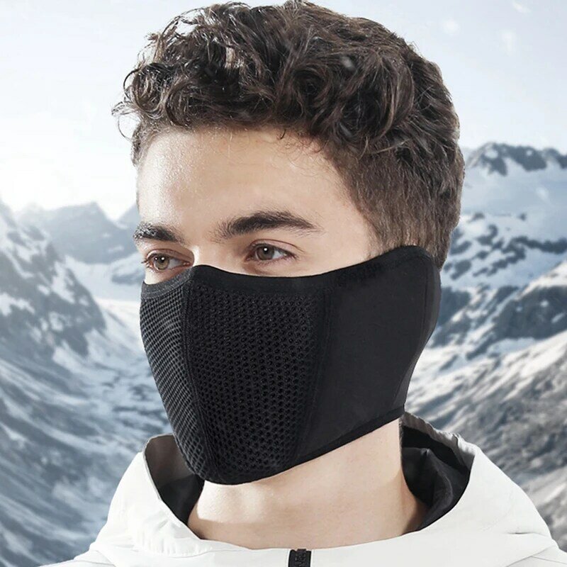 男性と女性のための防風フェイスサーマルマスク、耳保護、暖かいフリース、防塵、スポーツ、サイクリング、スキー、耐久性、冬
