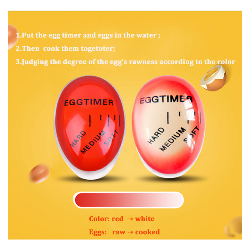 Egg Boiled Gadgets for Decor, Color Changing Kitchen Timer, Things All Accessories, Candy Bar Cooking, 1Pc