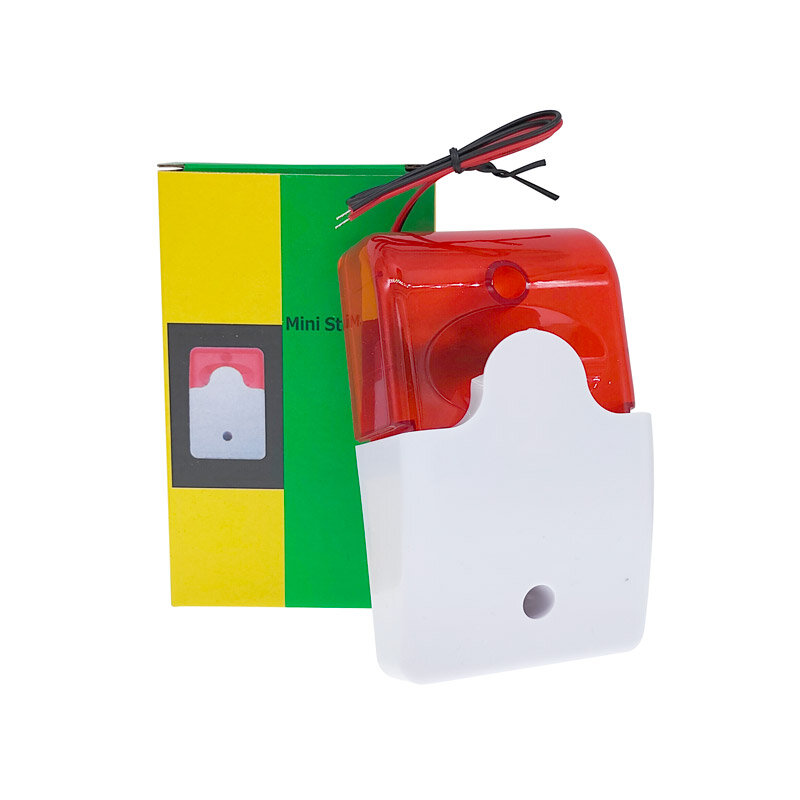 HH-103 Mini strobe sirene anzeige licht sound alarm lampe blinklicht wired red 12V 24V 220V 110DB