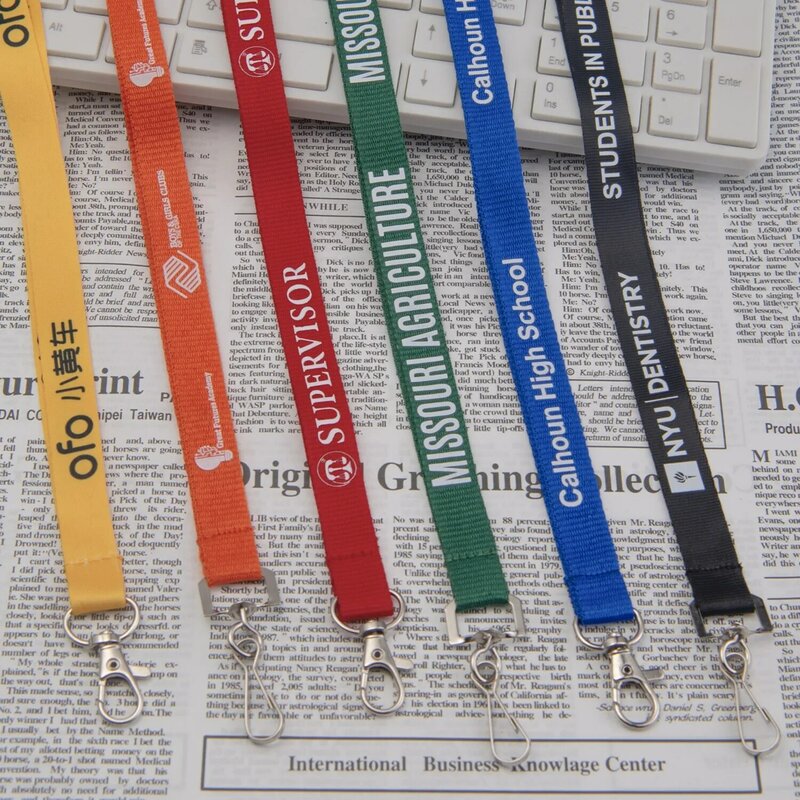 Cordão impresso personalizado para chaves, Porta-crachá, Cartões de pessoal, Design colorido