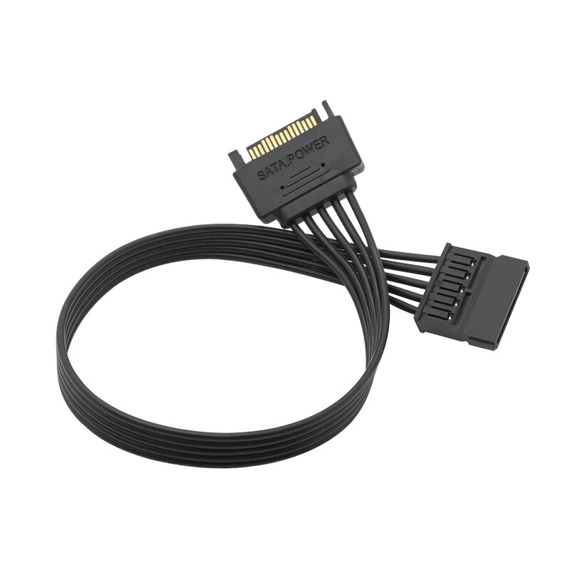 30CM SATA 15Pin Male to Female Power Extension Cable HDD SSD Power Supply Cable SATA Power Cable for PC 22CM 1 to 2