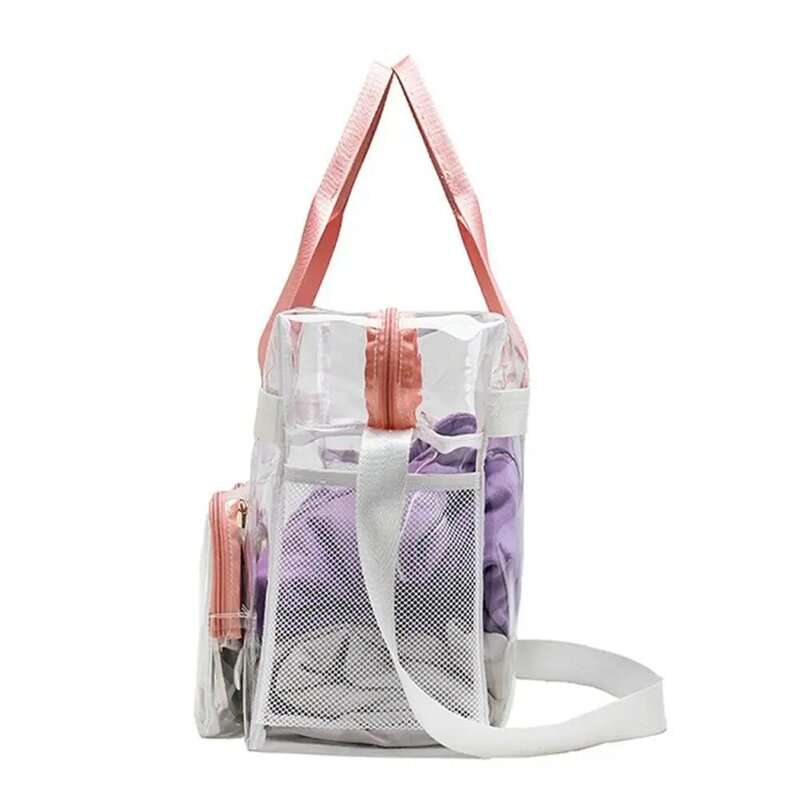 PVC Jelly Shoulder Messenger Bag Fashion Transparent Large Capacity Shopping Bag Simple Candy Color Crossbody Bag Women