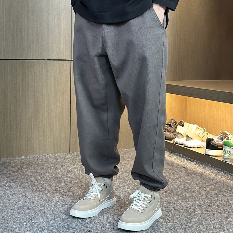Модные мужские свободные облегающие брюки с бисером, модель 2023 года, брюки-султанки в американском стиле, уличные спортивные комбинезоны