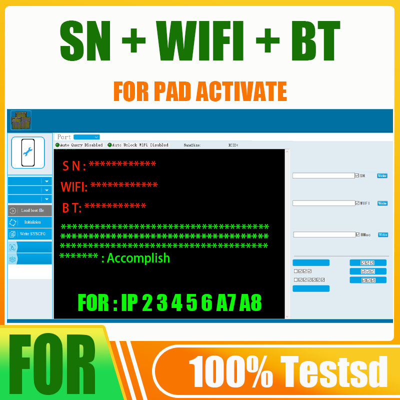 Número de serie SN para iPad mini 1 2 3 iPad 2 3 4 5 6 7 Air 1 2 Pro10.2 12.9SN, número de serie WiFi BT dirección para almohadilla de activación