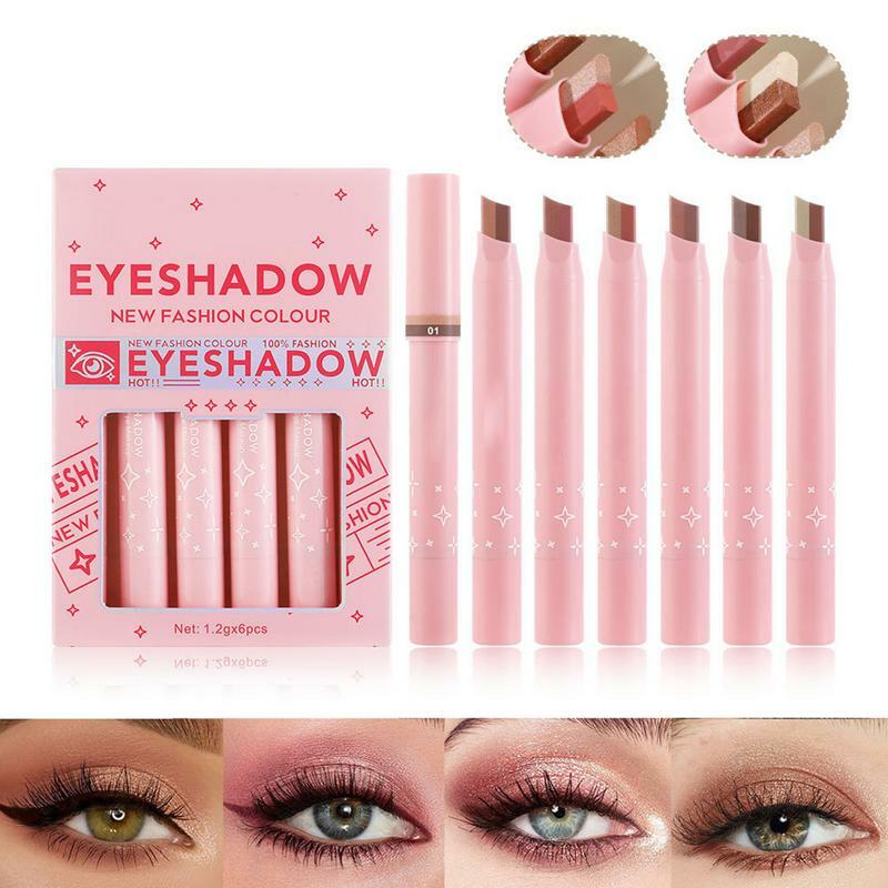 Impermeável Double Color Glitter Eyeshadow Stick, Maquiagem Matte Eye Shadow, Bicolor Shimmer Cosméticos