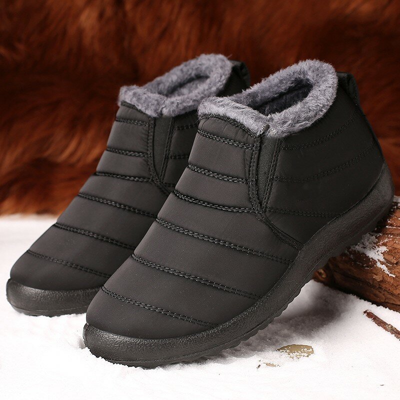 Botas de nieve informales para hombre, zapatos de deporte para exteriores, de invierno, con plataforma, botines impermeables, calzado de trabajo