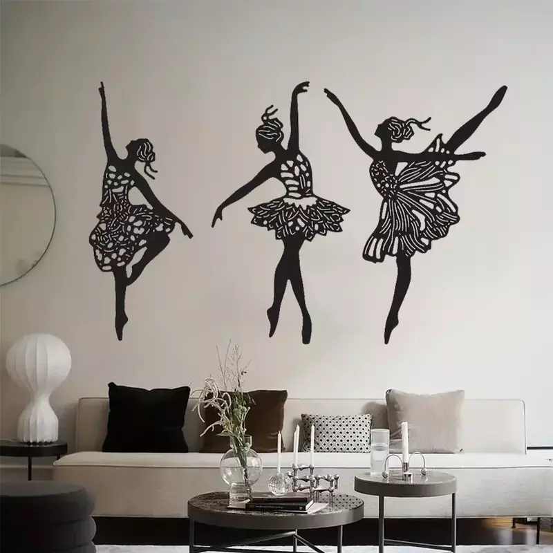 Baletnica znak ścienny, elegancka postawa taneczna metalowa sztuka ścienna, metalowy wiszący Ornament, Bar znak kawy, na wystrój pokoju prezent