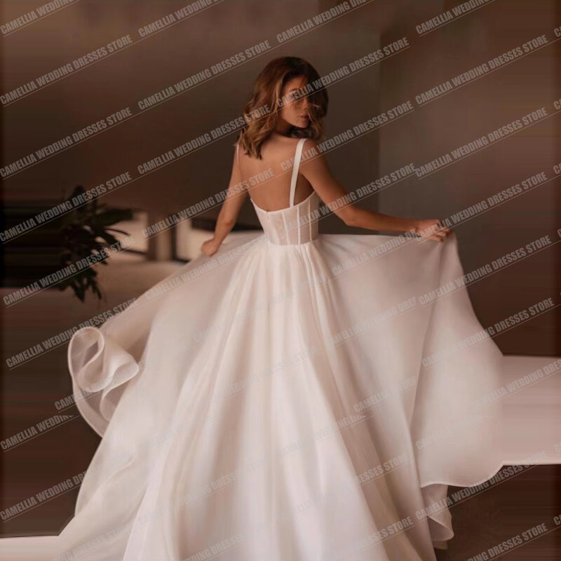 Luxus eine Linie Brautkleider für Frauen sexy rücken freie Glitzer Schatz formelle Prinzessin Party Brautkleider Vestidos Para Mujer
