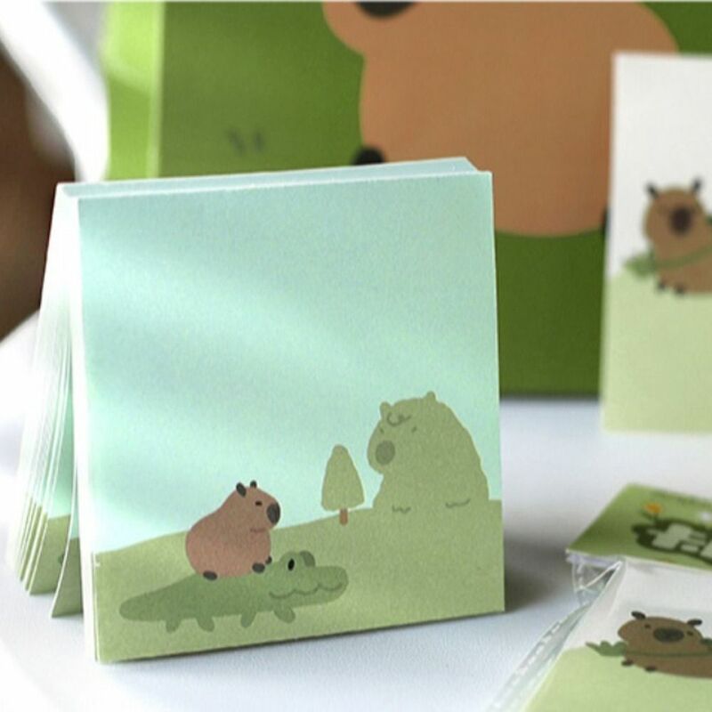 Desenhos animados Capybara Memo Pad, Memo Pad Scrapbooking, Postado Bloco de Notas, Bonito Ins Message Paper, Escritório, 100 Folhas