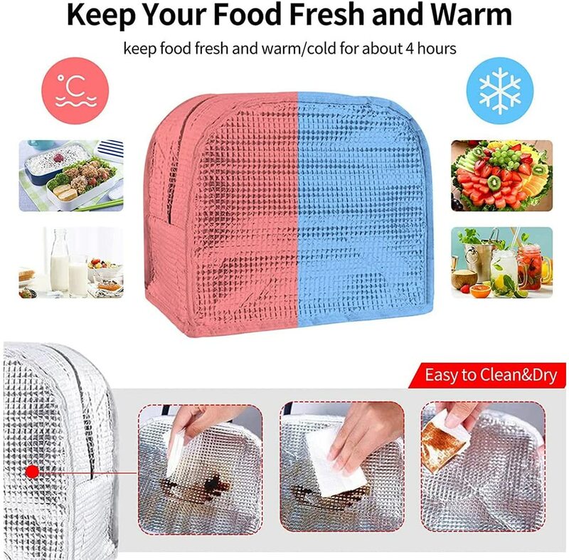 Women Lunch Bag Thermal Insulated Food Picnic Lunch Bags for Ladies Children Portable Cooler Wave Print Lunch Box Tote Handbag