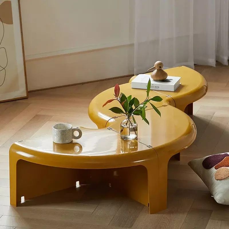 북유럽 원형 커피 테이블, 모던한 디자인, 창의적인 소형 우아한 플라스틱 커피 테이블, 거실 침실 메사스 홈 가구