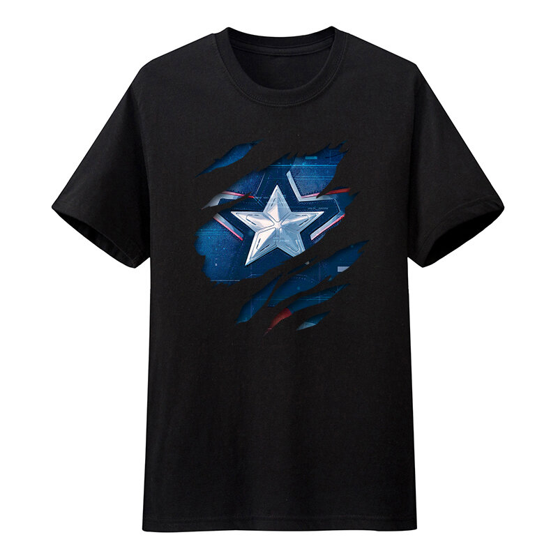 Футболка с принтом «мстители», футболка из серии «супергерой», Мужская хлопковая футболка Y2K, мужской и женский топ с коротким рукавом