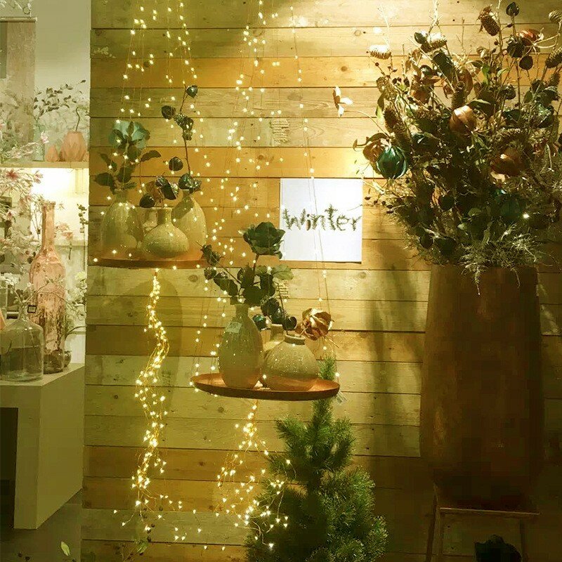 الأسلاك النحاسية LED سلسلة أضواء لعيد الميلاد الديكور ، أضواء الجنية مقاوم للماء ، اللون الأبيض الدافئ ، حفل زفاف ، 10 LED ، 1m