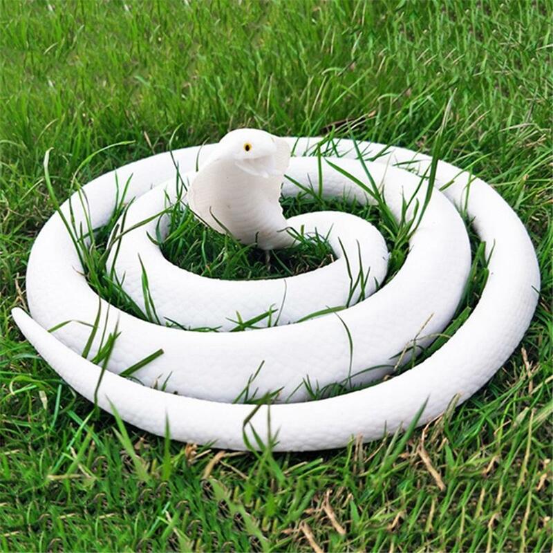 Sztuczny wąż żywe symulowane wąż zabawki realistyczne wąż Prank Prop rekwizyty do Cosplay Tricky Playthings dla dzieci dzieci (biały)