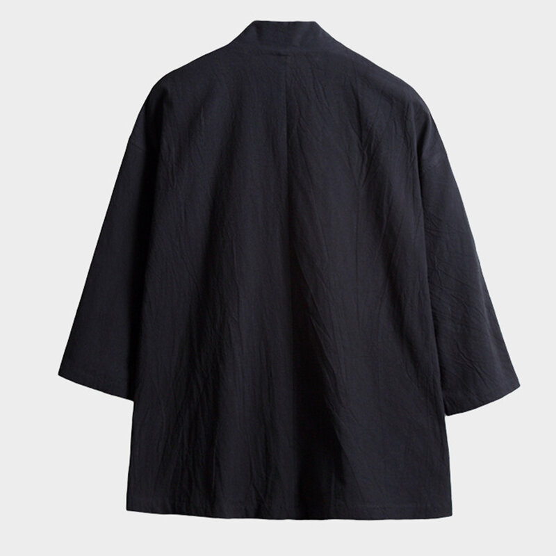 Heren Vest Vest Zomer Strand Kimono Casual Bovenkleding Chinese Traditionele Vest Losse Effen Kleur Jas Voor Mannen