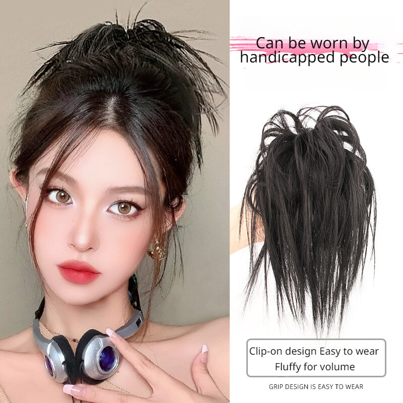 Modne roztrzepany kok włosy klamra syntetyczne faliste kręcone włosy do włosów z kucykiem z klipsem do codziennego użytku dla kobiet