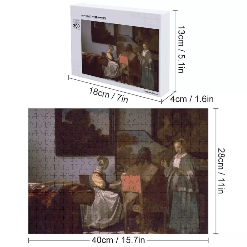 Johannes Vermeer-คอนเสิร์ตตัวต่อจิกซอว์ชื่อไม้ส่วนบุคคลองค์ประกอบไม้สำหรับเด็กปริศนา