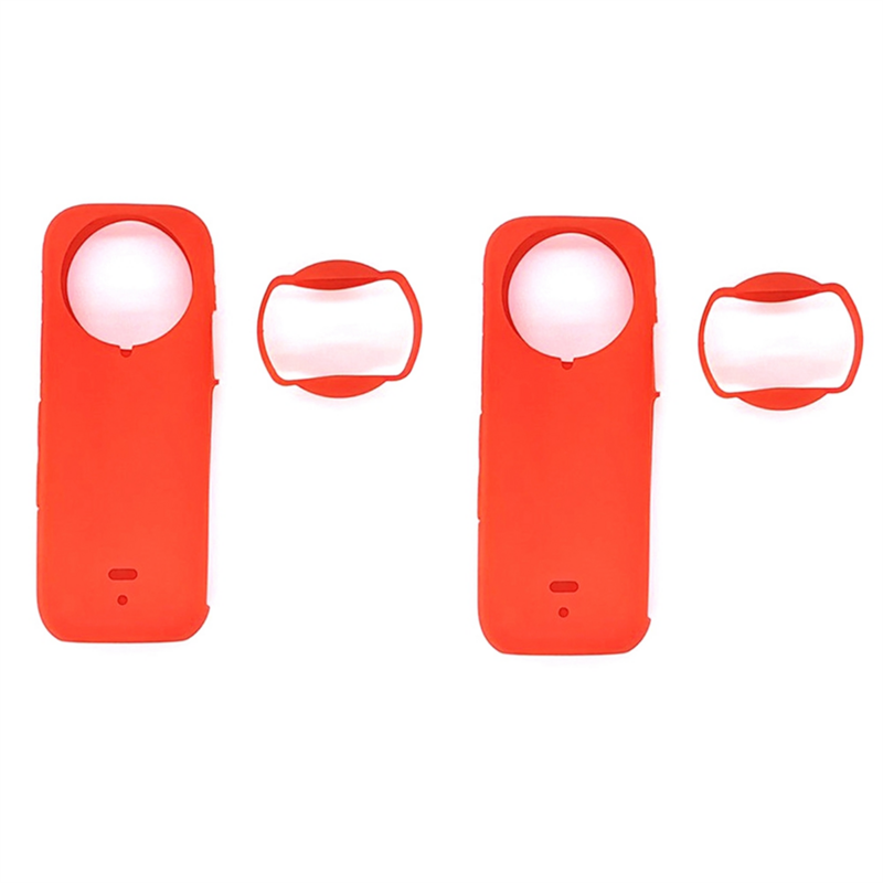 Sports Camera with Lens Silicone Case for X4 Panorama Body Dustproof Dropproof All Round Silicone Case,Red