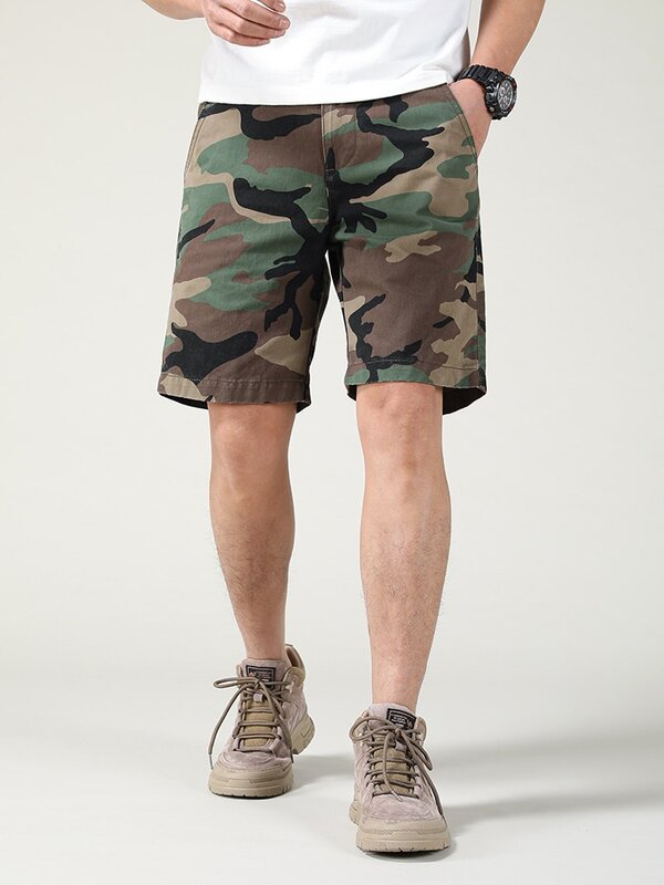 Sommer Tarnung Cargo Shorts für Männer Frauen gerade weiche Waschung Baumwolle knielange Streetwear Hosen lässige Armee Strand hose