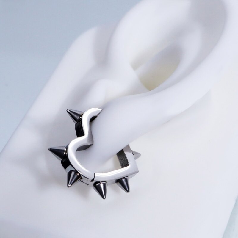 Dainty Huggie Hoop-Earring Tiny Heart Thorn Earring Spike-Stud-Earrings for Women Fashion Jewelry Decor