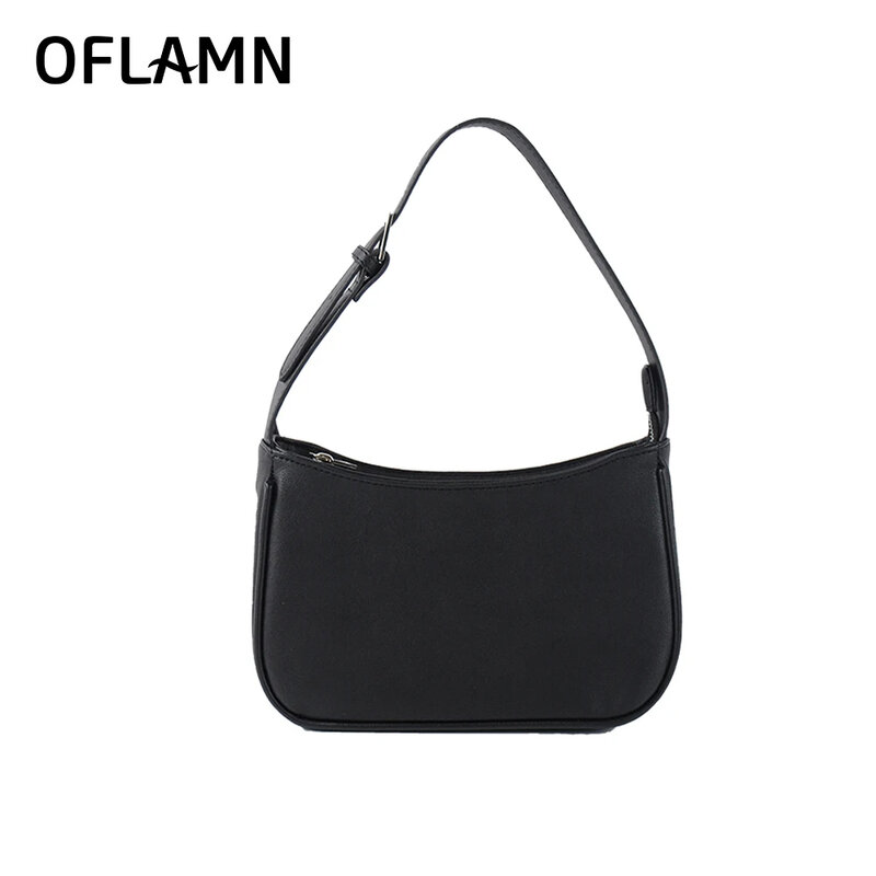 Fashion Black Underarm Shoulder Bags for Women 2024 New Texture PU  Handbag Leather Sling Underarm Bag