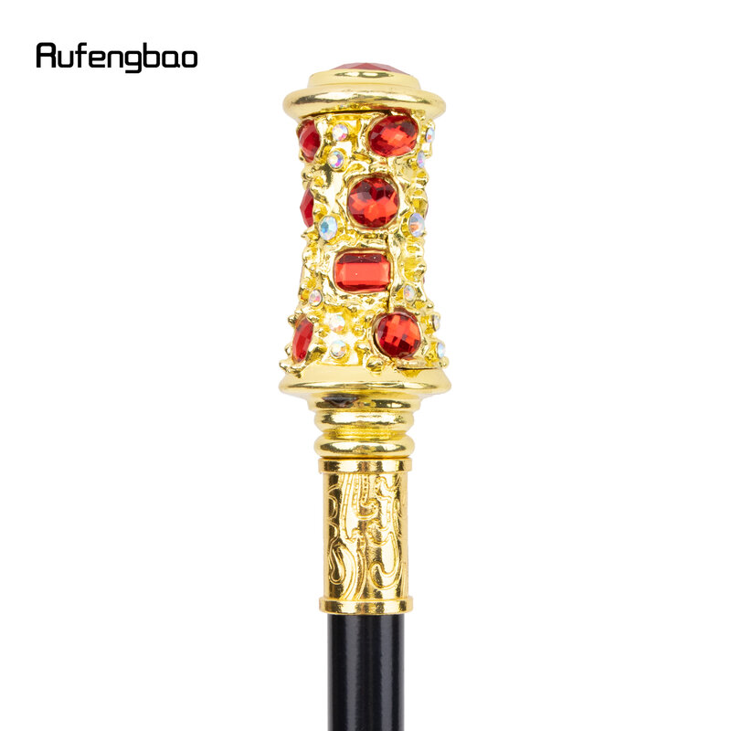 Золотисто-красная искусственная Бриллиантовая трость для ходьбы, модная декоративная трость для джентльмена, элегантная ручка трость для косплея, трость 93 см