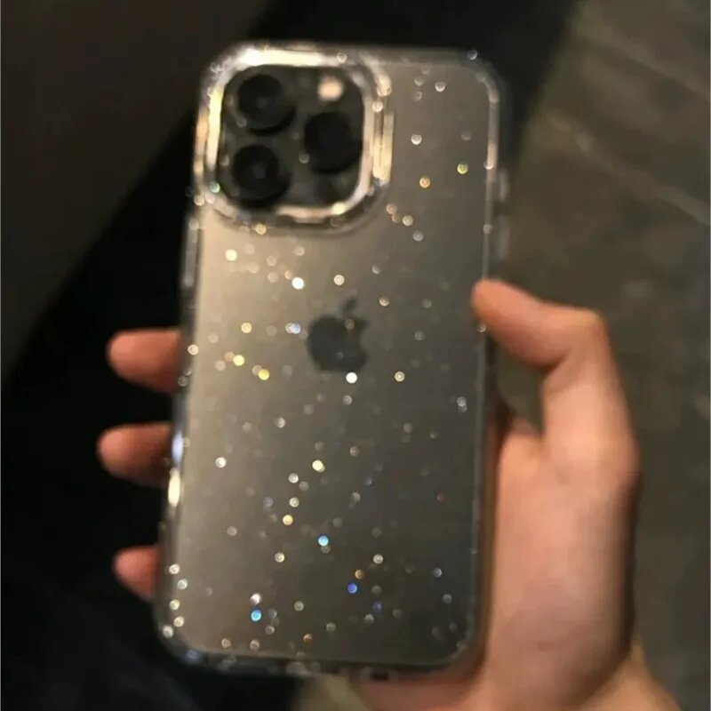 Funda de teléfono transparente con purpurina ostentosa de lujo para iPhone 15, 14, 13, 12, 11 Pro Max, X, XR, XS, 7, 8 Plus, SE 2, funda suave transparente a prueba de golpes