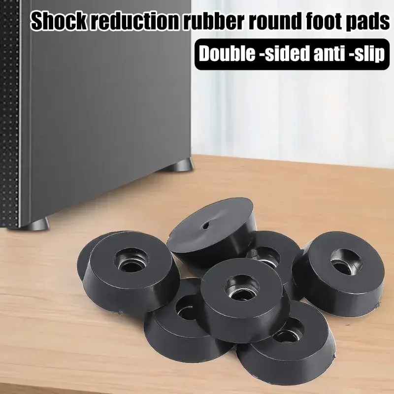 8/40pcs Anti Slip Furniture Foot Black Speaker Cabinet Bed Table Box Conical Rubber Shock Pad Floor Protector Furniture Parts