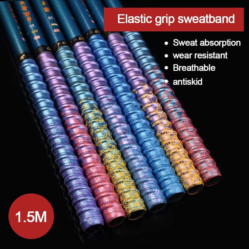 Gradient Colorful Thickened Sport Fishing Rod Sweatband Anti-Slip Sweat Tape Wraps Badminton Racket Tennis Racquet Grip Wraps