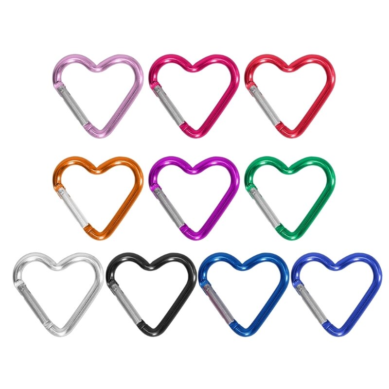 Heart Shaped Carabiner Clip Metal Buckle Spring Hooks Heavy Duty Carabiner