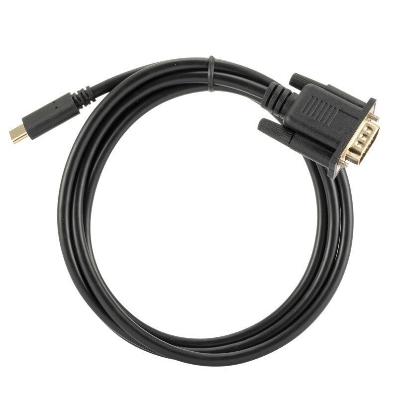 USB C para Hub de Cabo VGA, Adaptador de Transferência de Dados para Laptop, Projetor de Vídeo Externo, 180cm, 1080P, Revolução Tipo C