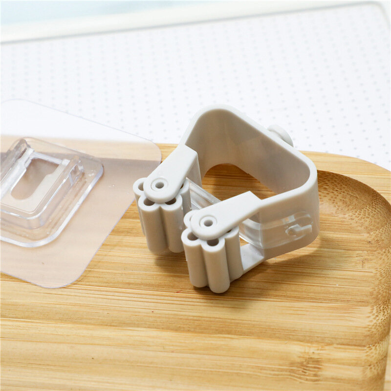 Mop clip no punch hanging broom clip wall mounted card holder non-marking put bathroom wall mounted shelves