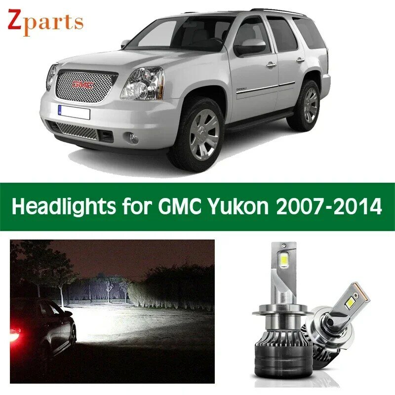 Bombillas de faros delanteros Canbus para coche, accesorios de iluminación LED de haz bajo y alto, para 2007, 2008, 2009, 2010, 2011, 2012, 2013, 2014, GMC Yukon