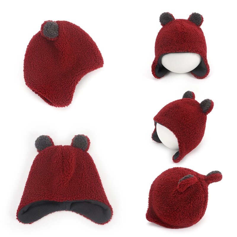 Chapeaux pour enfants, écharpe gants d'extérieur pour garçons, casquette mignonne avec oreilles d'ours