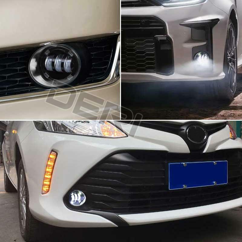 2 phares antibrouillard LED DRL de 3.5 pouces, pour Toyota Corolla Camry Lexus Avalon Fit H11 H8 H9 connecteur