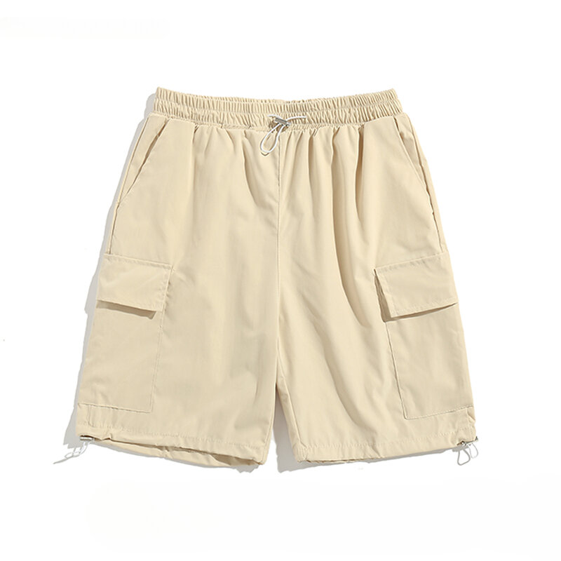 Однотонные шорты-карго, мужская мода 2024, Летние повседневные короткие брюки, студенческие трендовые короткие брюки, E73