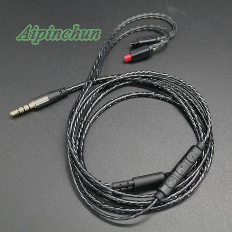 Aipinchun 오디오 테크니카 헤드폰 ATH-IM04 IM03 IM02 IM01 IM50 IM70 용 볼륨 컨트롤러 교체 케이블이있는 이어폰 코드